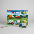 Melissa & Doug Wooden Peg Puzzle Vehicles